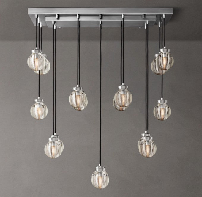 Pearl Rectangular Crystal Drop Chandelier