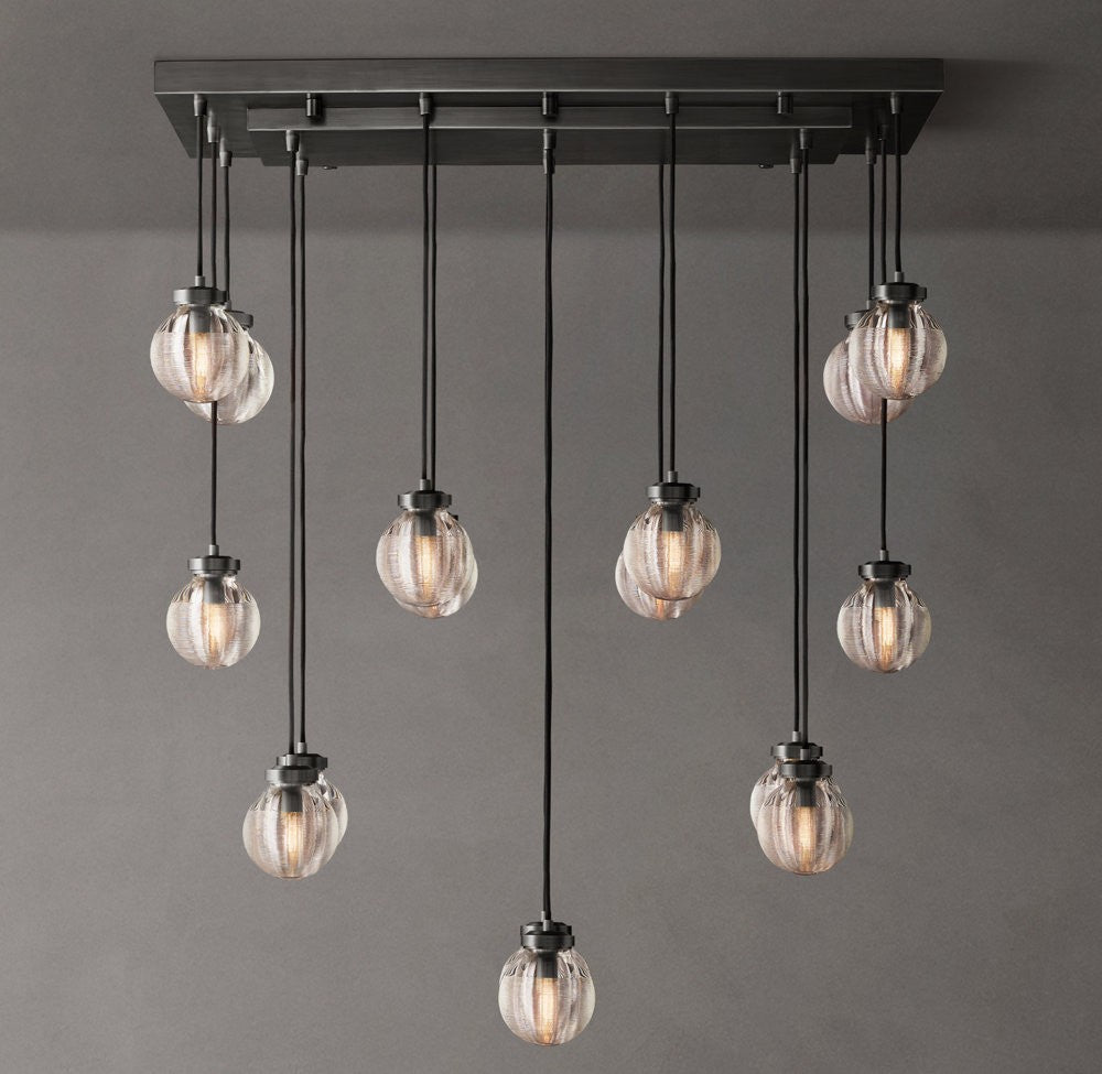 Pearl Rectangular Crystal Drop Chandelier