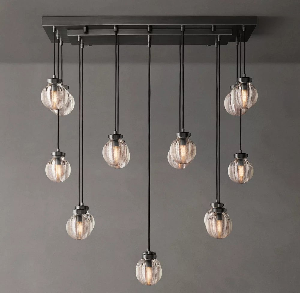 Pearl Rectangular Crystal Drop Chandelier
