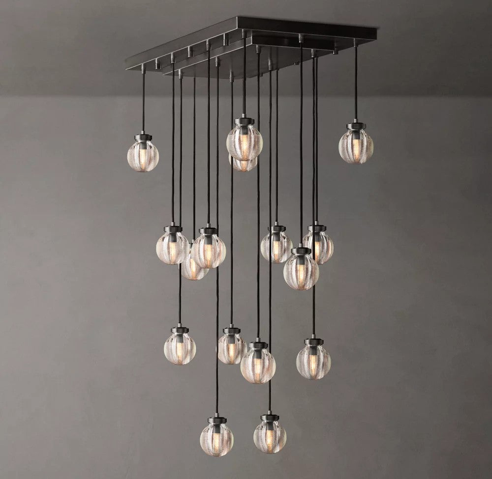 Pearl Rectangular Crystal Drop Chandelier