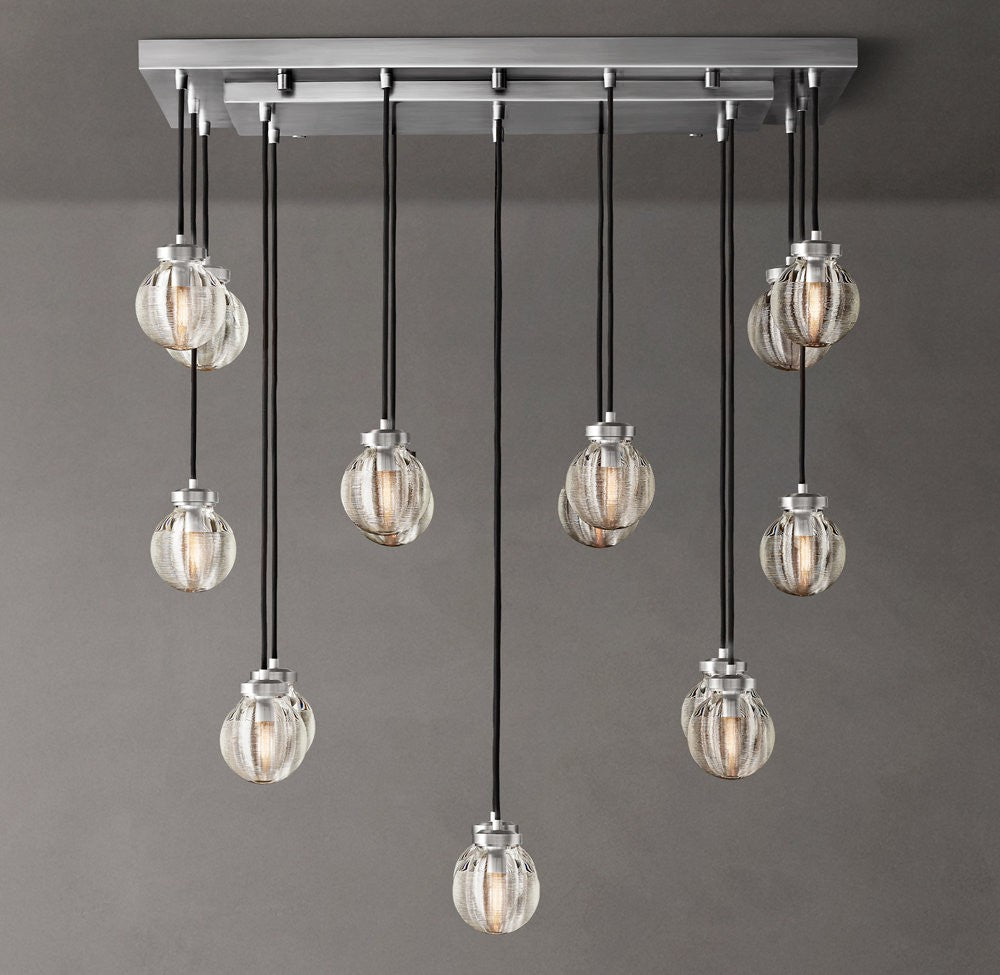 Pearl Rectangular Crystal Drop Chandelier