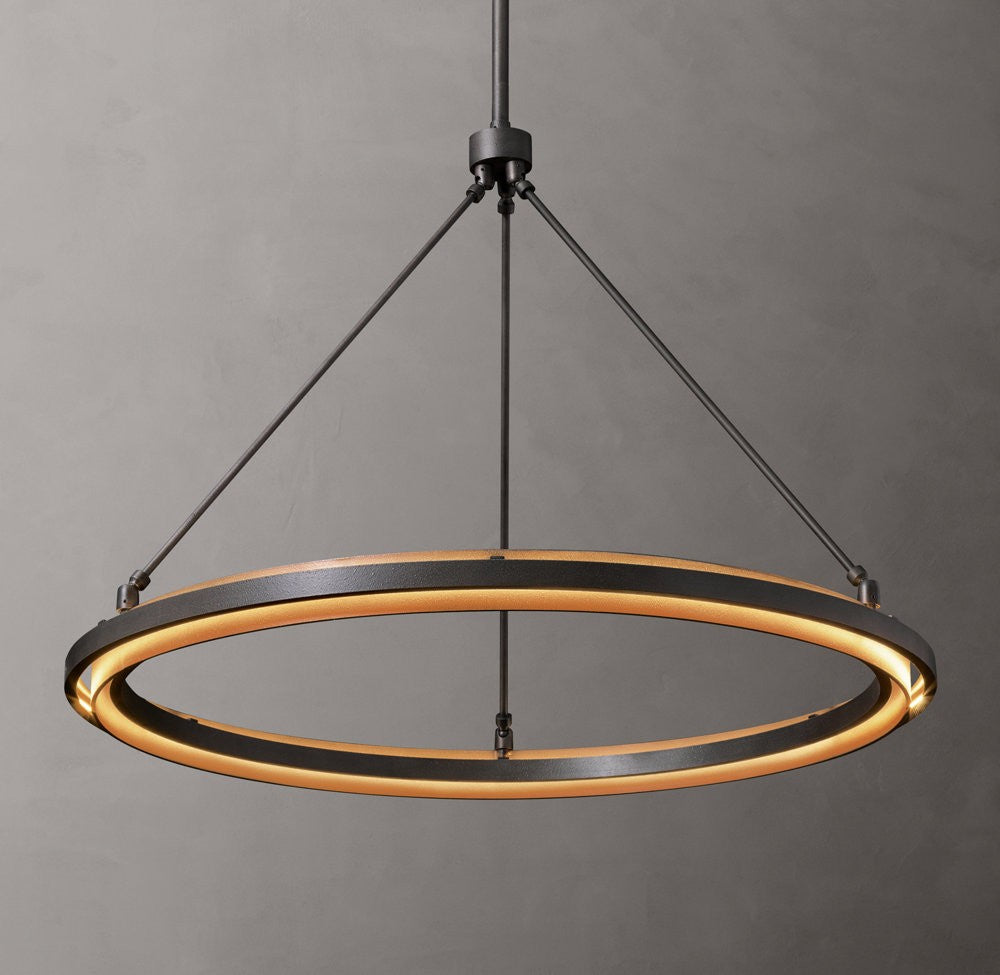Peralta Round Forged Iron LED Chandelier