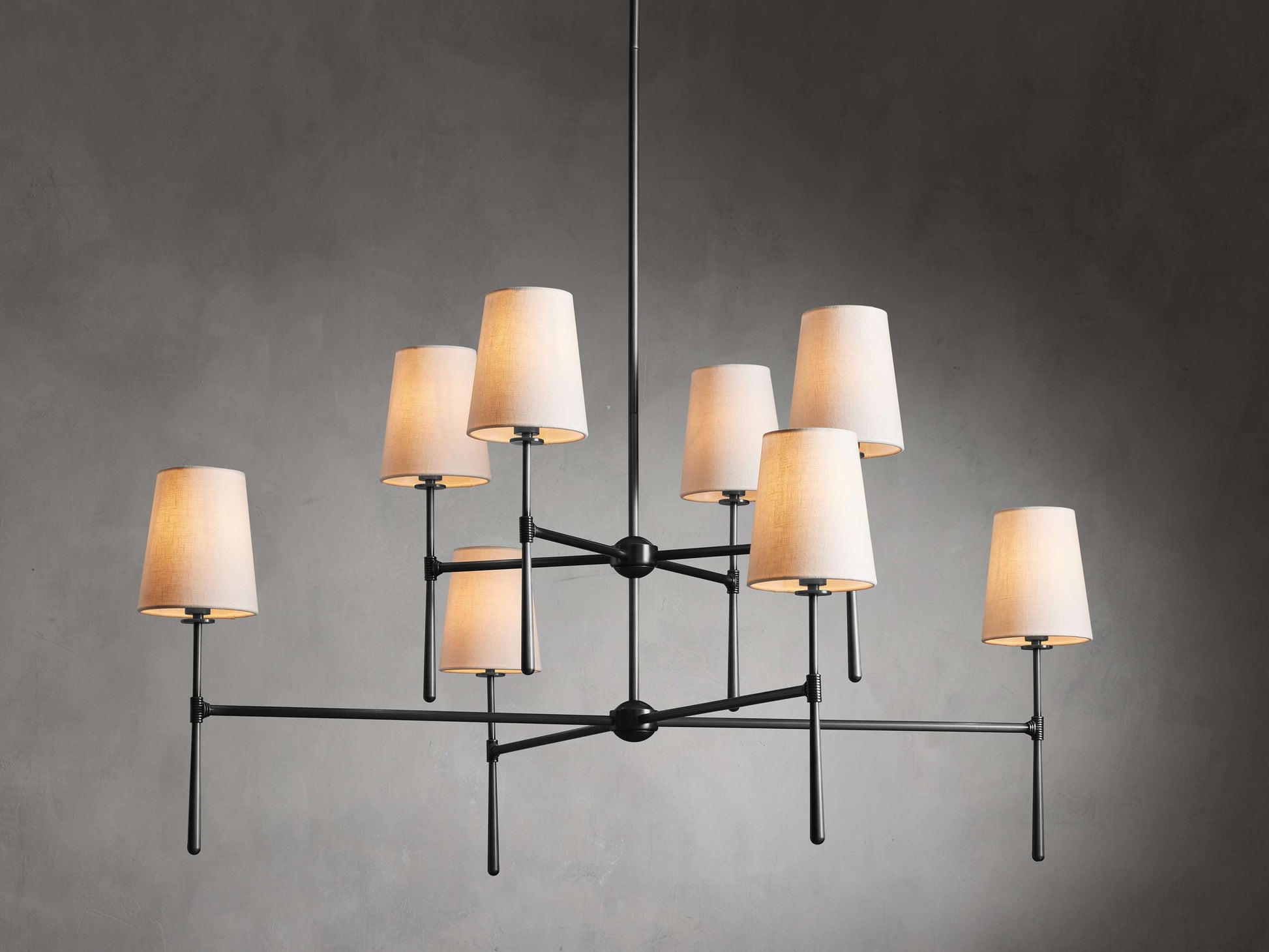 Rhodes Eight-Light Linen Shade Chandelier
