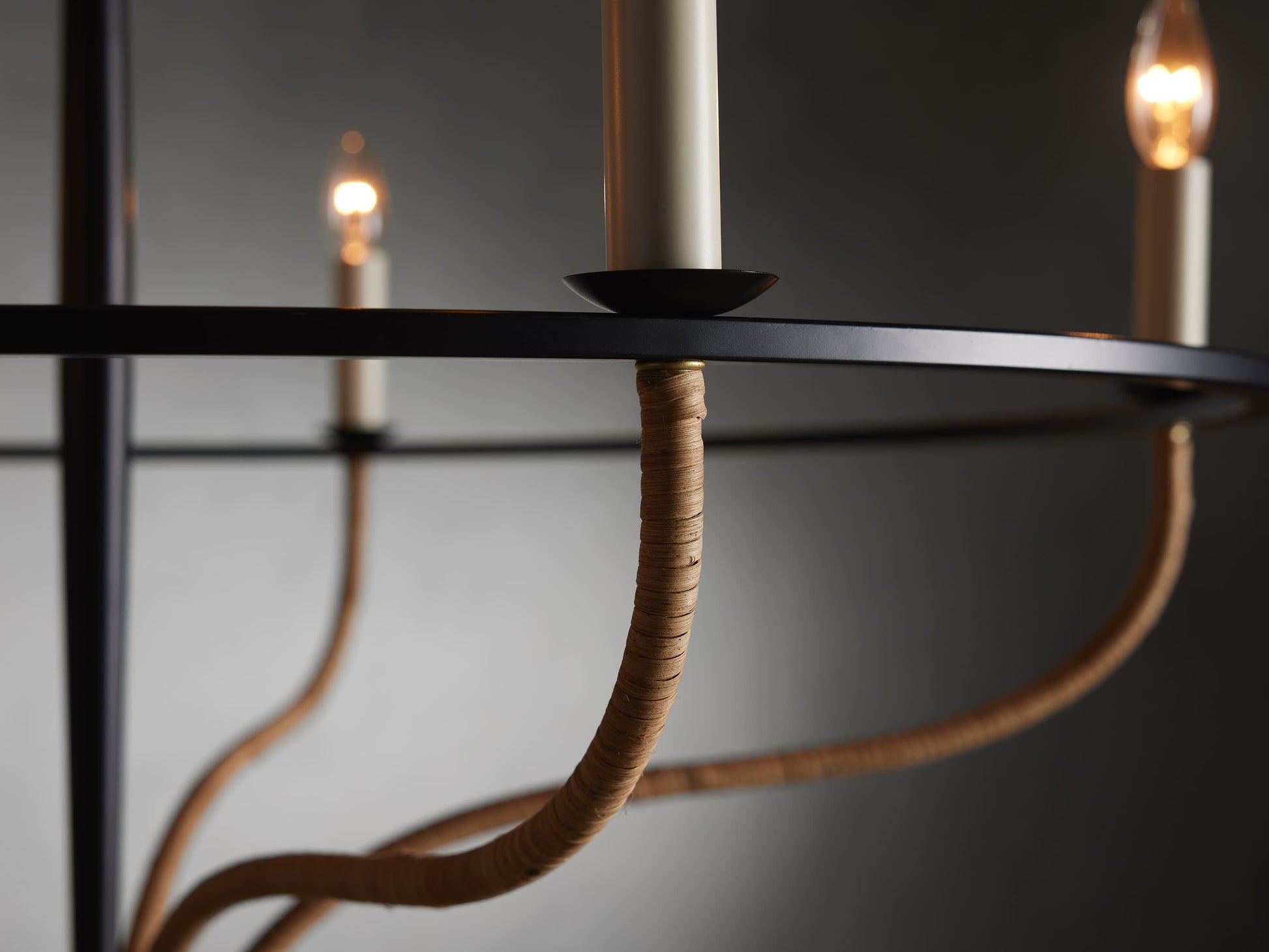 Rosalind Black Rattan Chandelier