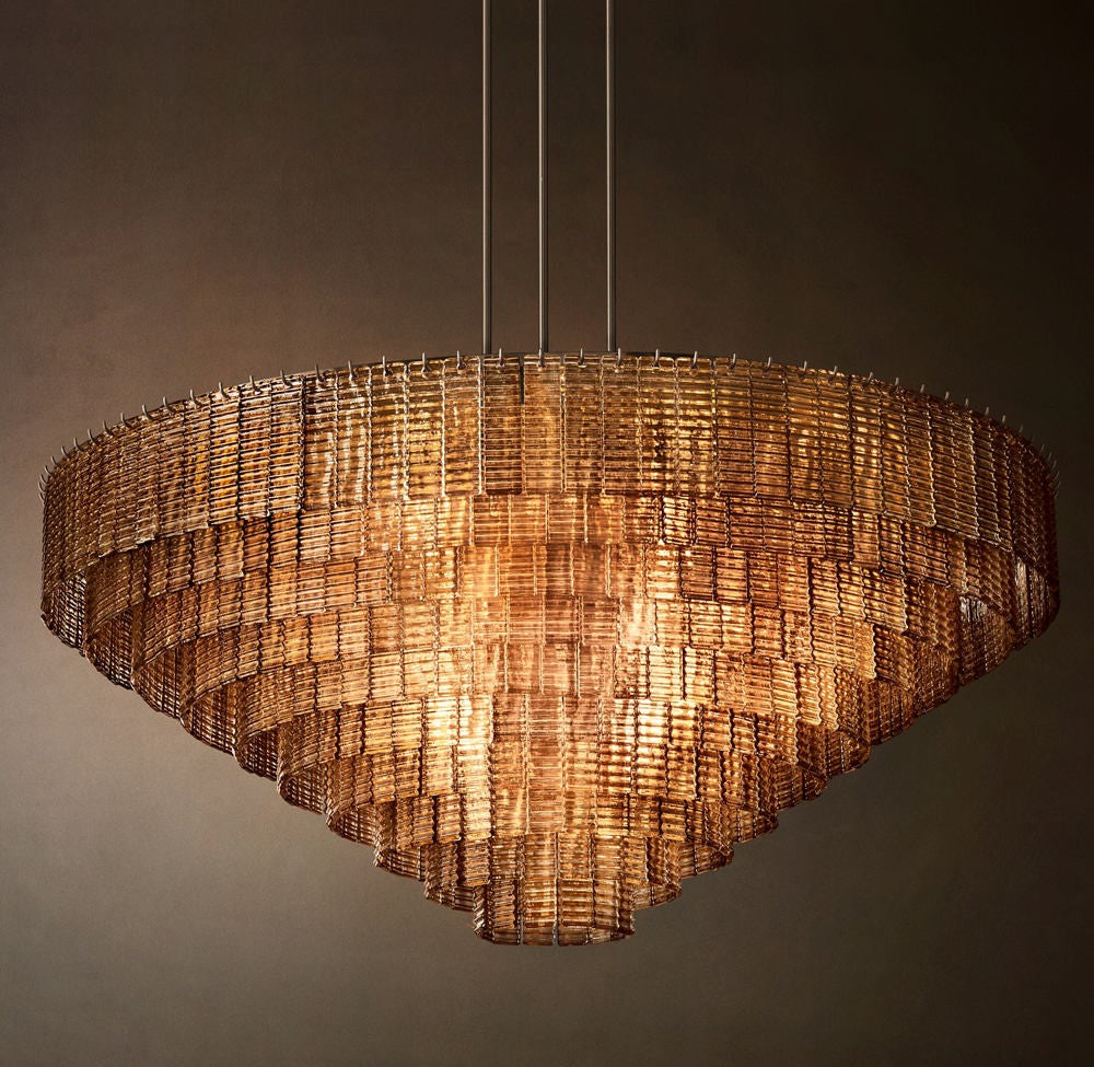 Sirene Smoke Glass Grand Round Chandelier