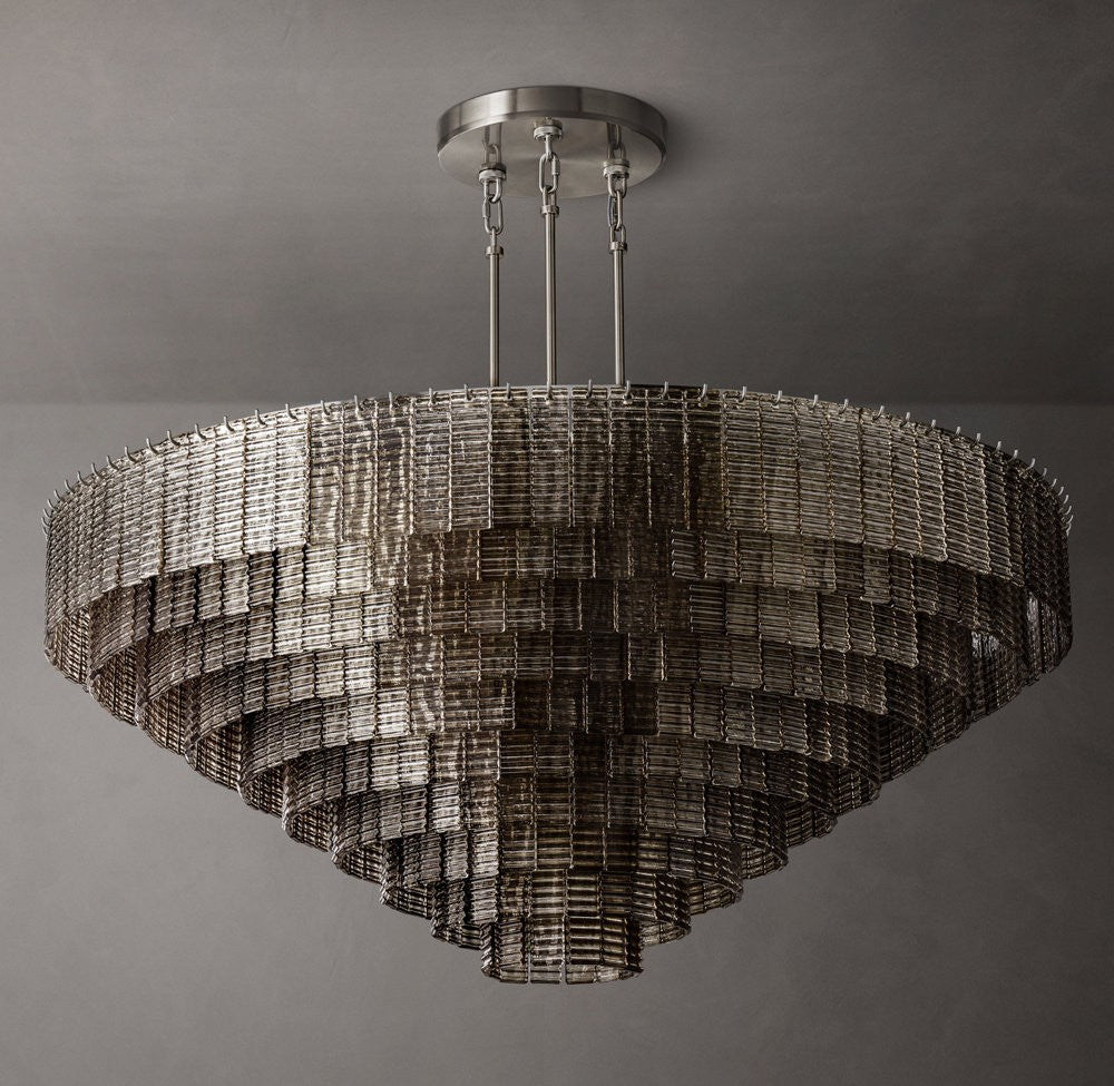 Sirene Smoke Glass Grand Round Chandelier