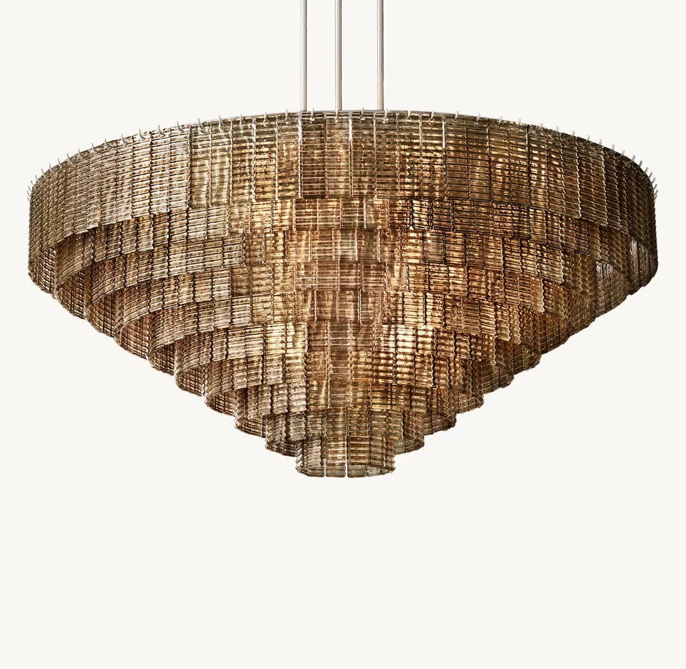 Sirene Smoke Glass Grand Round Chandelier