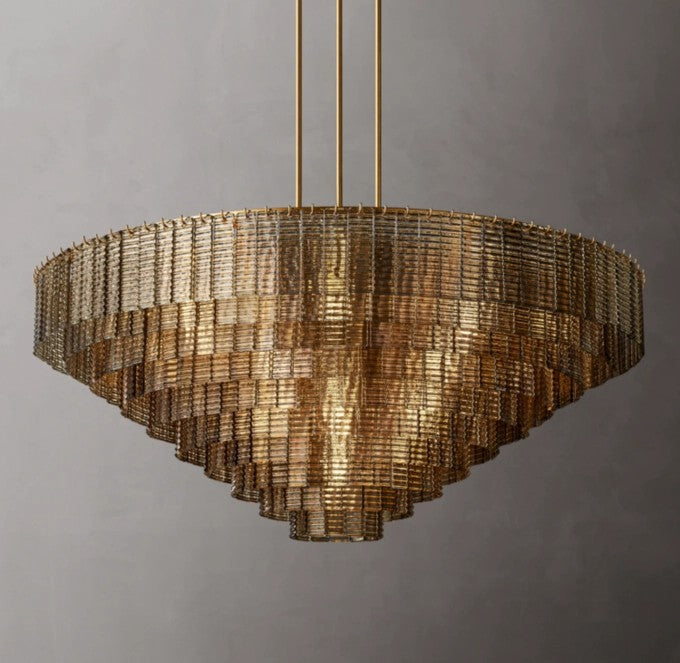 Sirene Smoke Glass Grand Round Chandelier