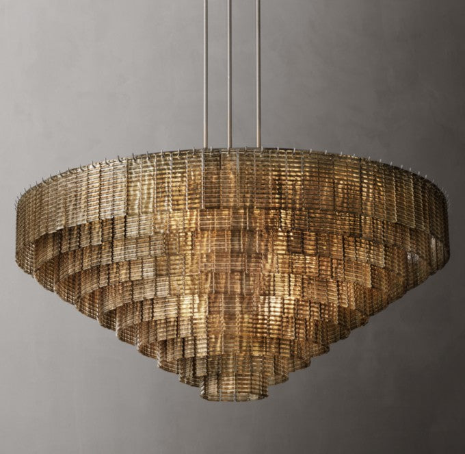 Sirene Smoke Glass Grand Round Chandelier