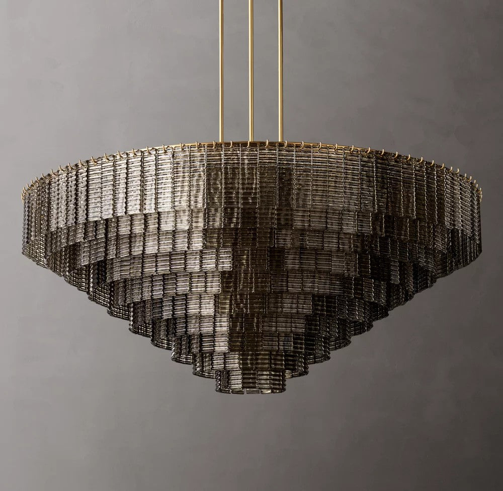 Sirene Smoke Glass Grand Round Chandelier