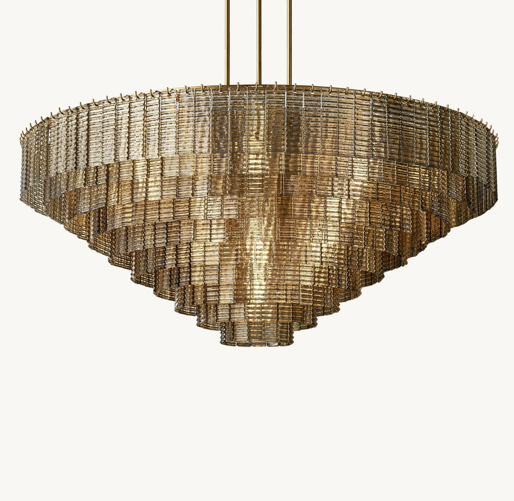 Sirene Smoke Glass Grand Round Chandelier