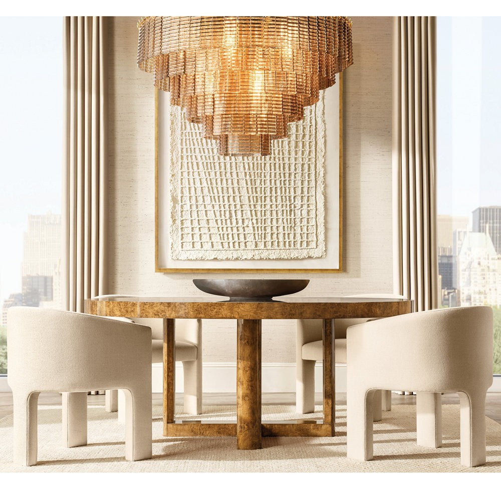 Sirene Smoke Glass Grand Round Chandelier