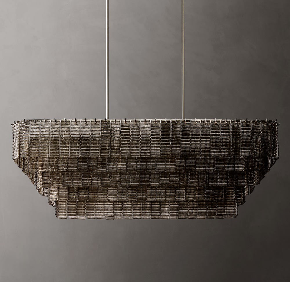 Sirene Smoke Glass Rectangular Chandelier