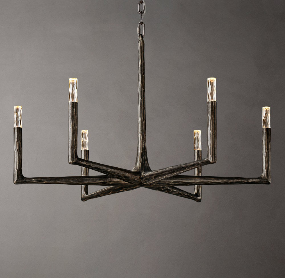 Thaddeus Forged Metal Round Chandelier