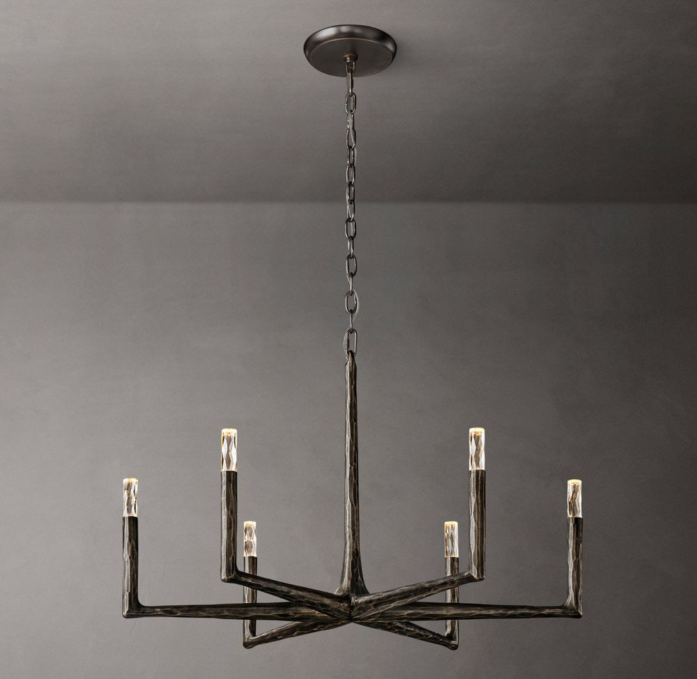Thaddeus Forged Metal Round Chandelier