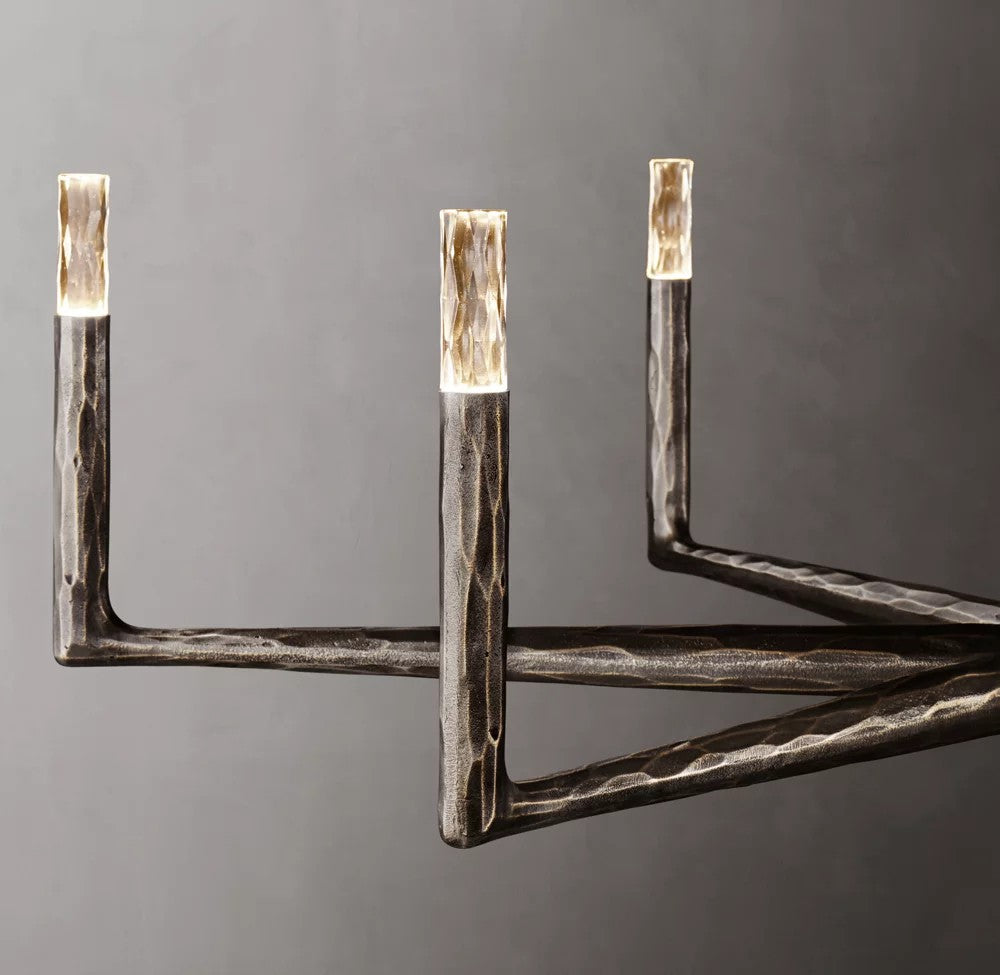 Thaddeus Forged Metal Round Chandelier
