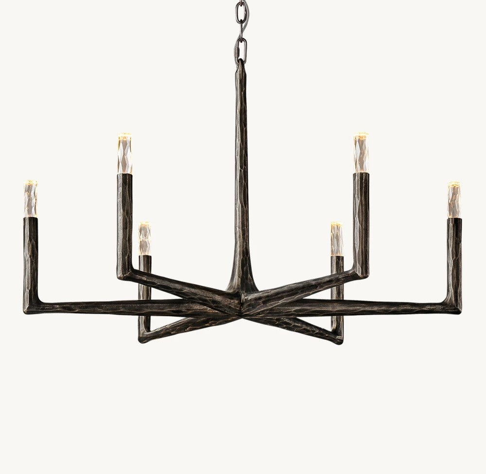 Thaddeus Forged Metal Round Chandelier