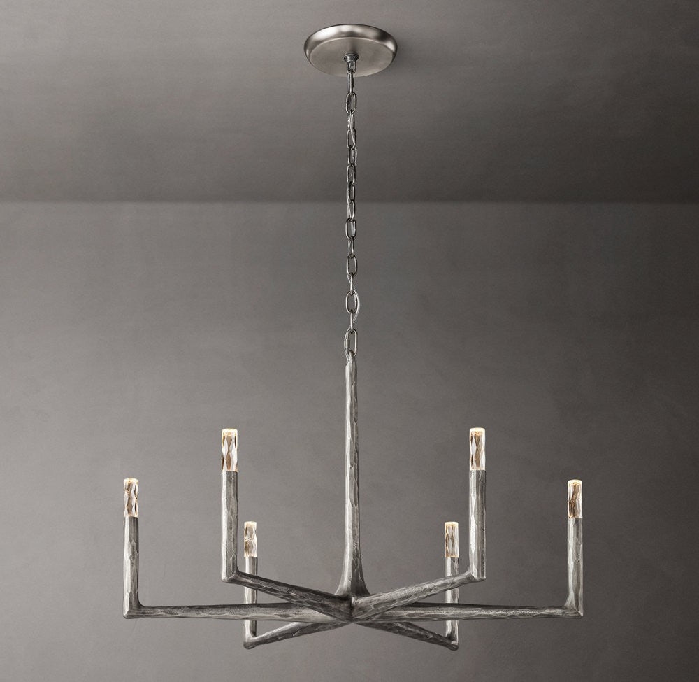 Thaddeus Forged Metal Round Chandelier