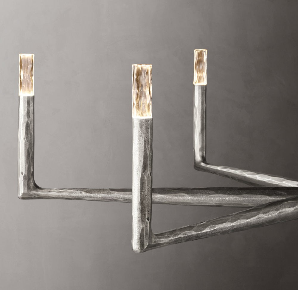 Thaddeus Forged Metal Round Chandelier