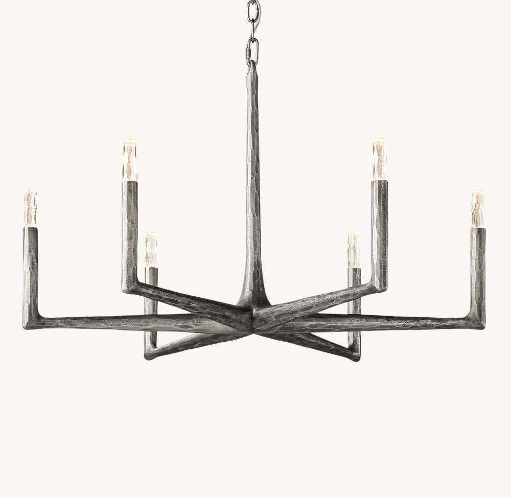 Thaddeus Forged Metal Round Chandelier
