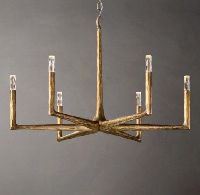 Thaddeus Forged Metal Round Chandelier