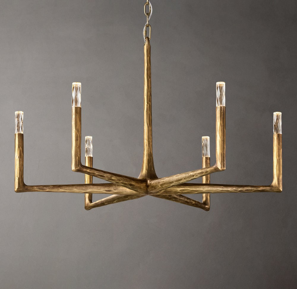 Thaddeus Forged Metal Round Chandelier