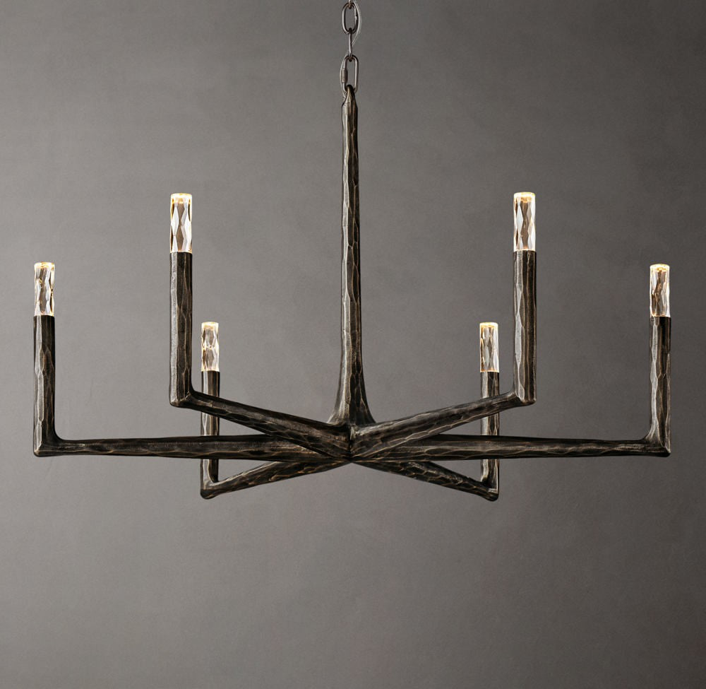 Thaddeus Forged Metal Round Chandelier