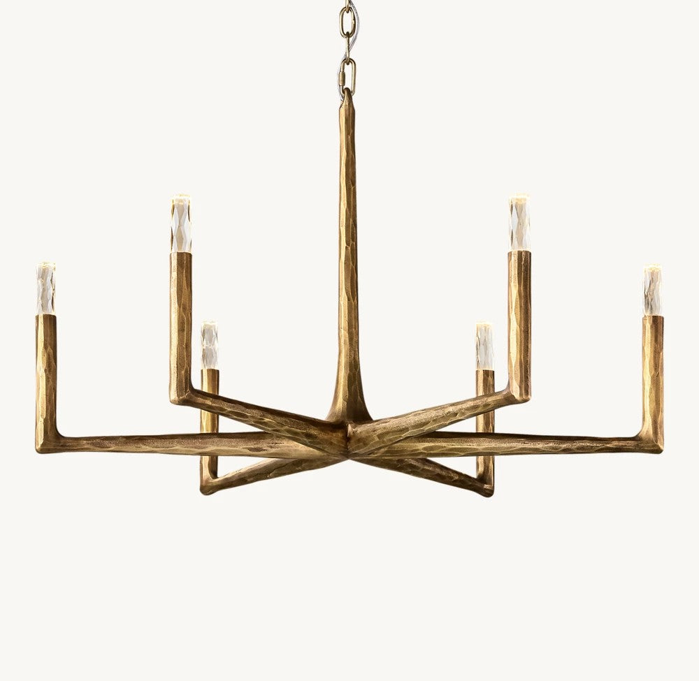 Thaddeus Forged Metal Round Chandelier